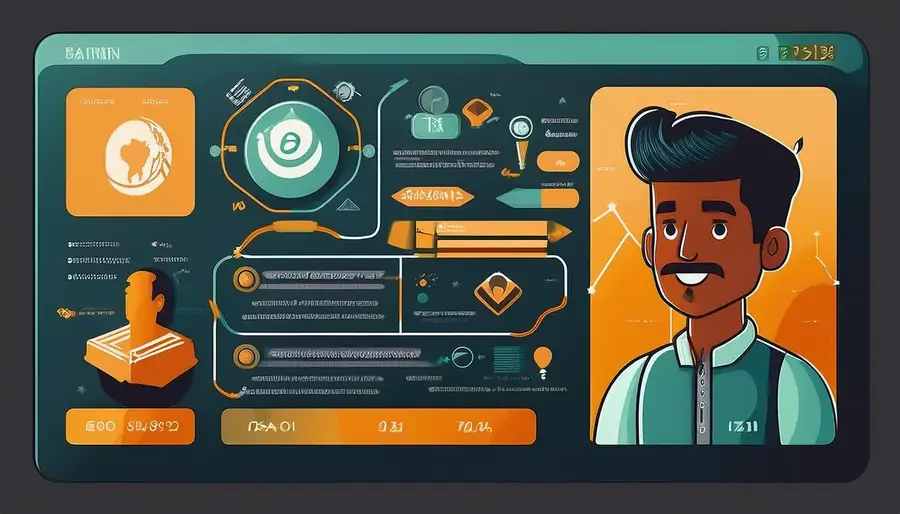 Agent dashboard illustration with account cards