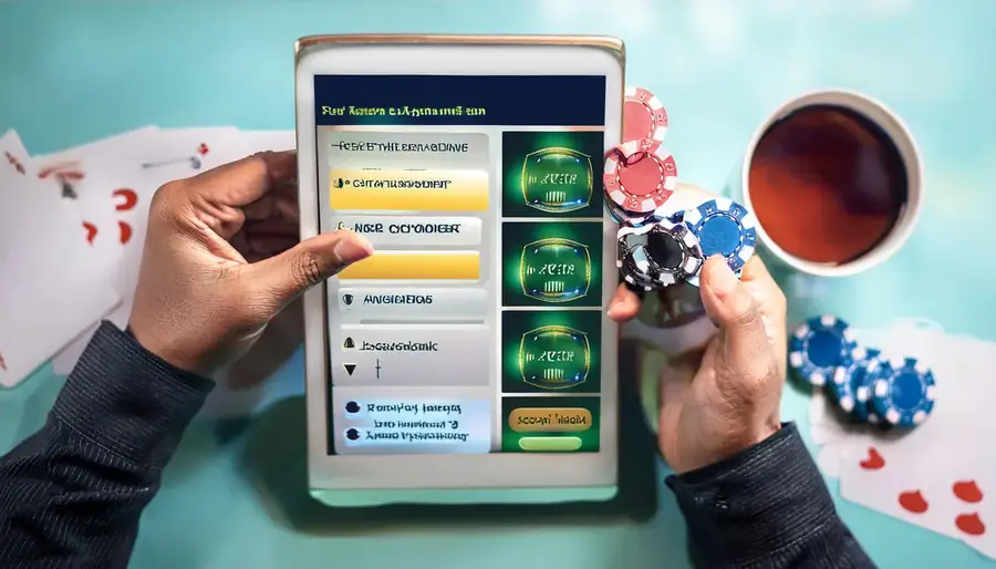 Hands trying a demo screen on a tablet