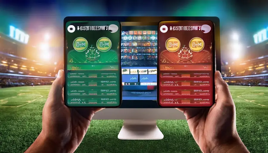 Hands holding a tablet with Sky Exchange markets open