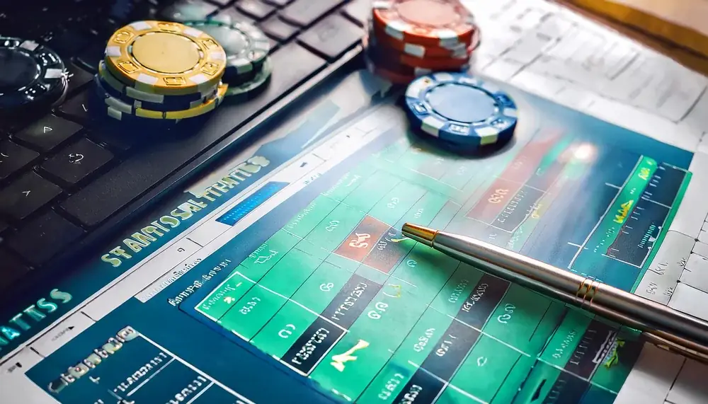 Keyboard beside a betting screen and casino chips, the kind of setup used to practise on a Sky Exchange demo ID