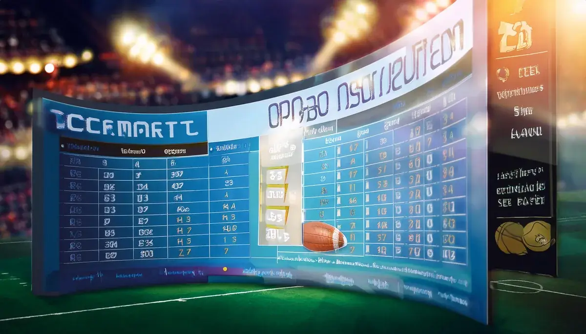 Floodlit stadium scoreboard at night showing a live innings, the numbers that Sky Exchange fancy and session markets track