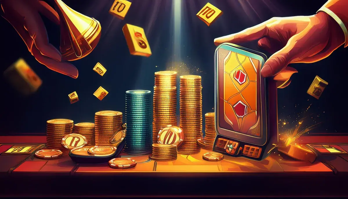 Stacks of coins next to a smartphone, representing UPI and bank transfer options for a Sky Exchange deposit